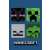 Minecraft Fleece Blanket z wrogimi mobami, w tym Creeper, Enderman, Szkielet i Zombie