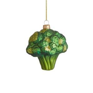 Zöld üveg brokkoli karácsonyfadísz, HANG ON márka - Szezonális dekoráció