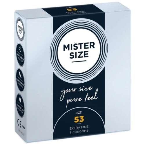 Mister Size óvszerek, 53-as méret, extra vékony, 3 db - Mister Size