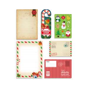Letter to Santa Claus set with letter paper, envelope, stickers, and a door hanger - Nonbrand Christmas Decoration