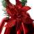 Close-up of red glitter bow on Christmas bells