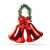 Red Christmas bells with green garland and red glitter bow