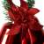 Close-up of red glitter bow on Christmas bells