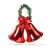 Red Christmas bells with green garland and red glitter bow