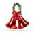 Red Christmas bells with green garland and red glitter bow