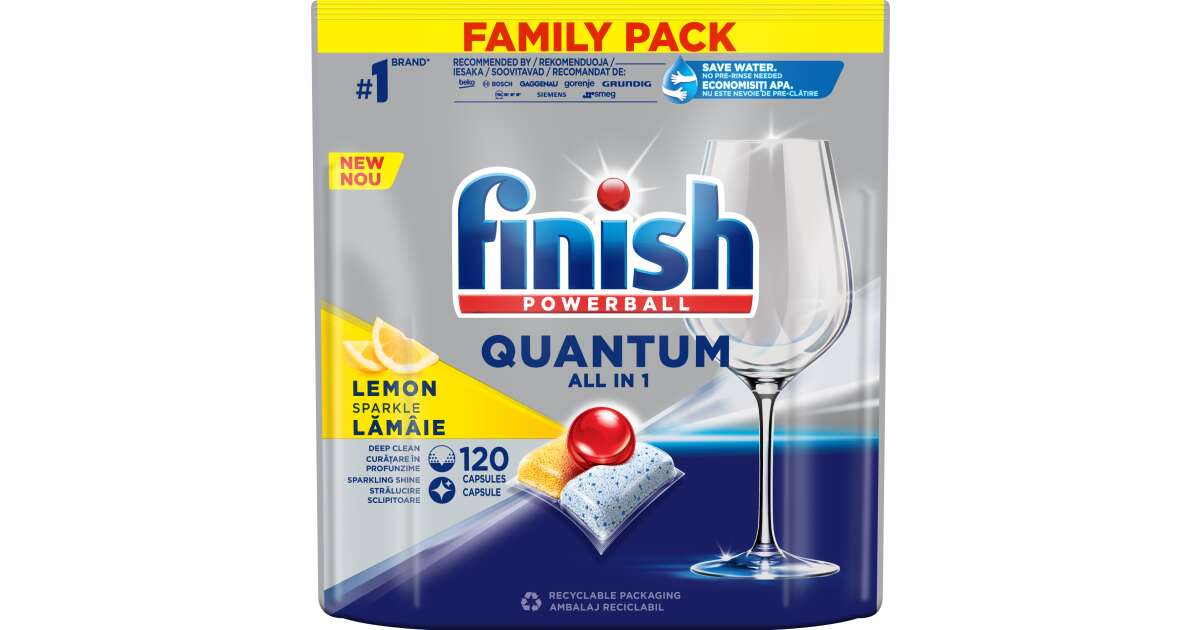 Buy Finish Powerball Quantum All in 1 Dishwasher Detergent, Lemon