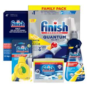 Finish Quantum All in One Pack с почистваща течност, 120 капсули 61517718