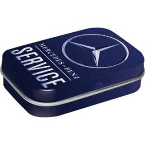 Mercedes-Benz Service Classic Blue Metal Tin with Peppermint Candy - Food & Drink