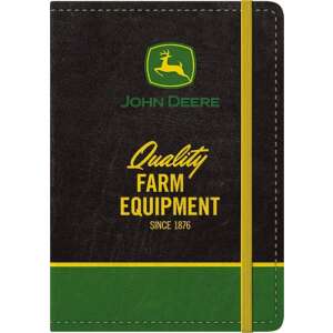 John Deere Quality Farm Equipment Notebook, A5 size, 128 pages, black cover with green and yellow accents - Notebook & writing pad