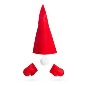 Red gnome Christmas decoration set for thuja trees, includes hat, gloves, and nose - Nonbrand Christmas Decoration