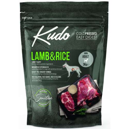 KUDO LAMB & RICE MINI ADULT 3 KG Bárányos és rizses kutyatáp