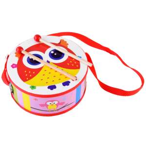 Colorful owl kids drum with sticks and strap, Happy Music Drum by Black Hero - Toy Instrument