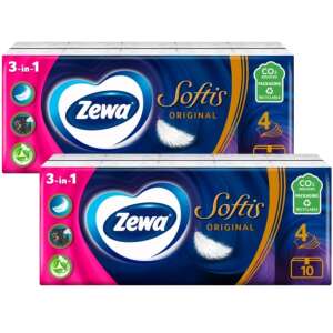 Zewa Softis Original 4 rétegű Papír zsebkendő - Illatmentes 20x9db