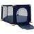 LittleONE by Pepita portable playpen with open zipper door, dark blue