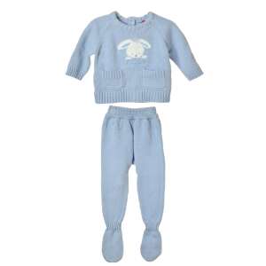 Rosalita kék, kötött bébi pulóver és nadrág – 68 cm 46980428 Gyerek pulóver, kardigán