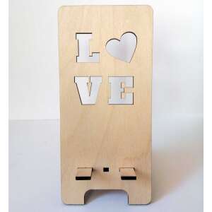 Fából készült telefontartó LOVE felirattal, tökéletes ajándék - Vicces ajándék