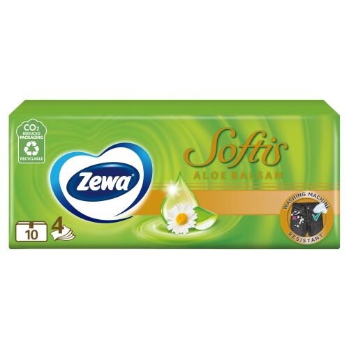 Zewa Softis 4-vrstvové Papierové vreckovky - Aloe Balsam 10x9 ks