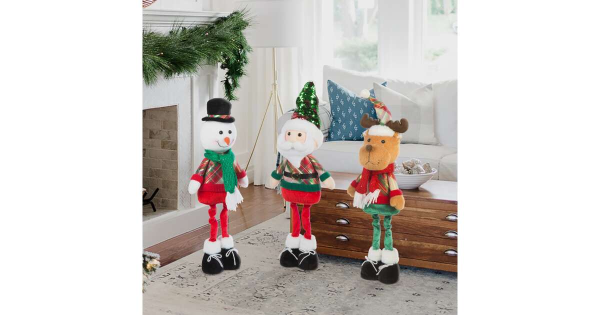 Karácsonyi textil manó figura - 65 x 18 x 13 cm - Mikulás | Pepita.hu