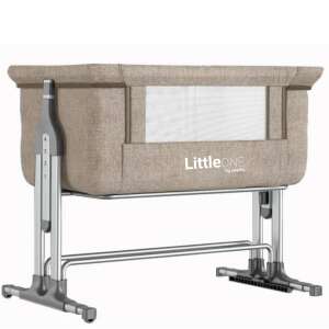 LittleONE szülői ágyhoz csatlakoztatható Kiságy matraccal és dönthető funkcióval + szúnyogháló #bézs 93908834 