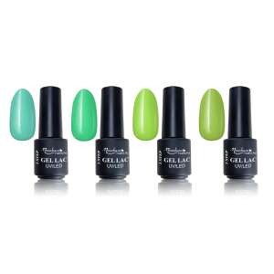 Moonbasa Nails Gél lakk UV LED 4x4ml szett zöld gél lakk színekből - MoonbasaNails