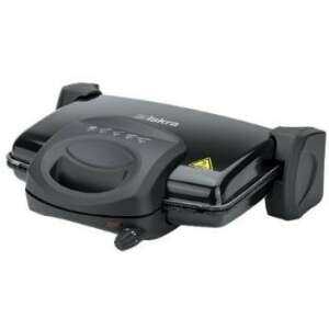 Grill de contact Iskra T-20-82, negru, plăci antiaderente, deschidere de 180 de grade, temperatură reglabilă - Grătare de masă și Aparat pentru preparat vafe