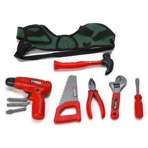 Set de 10 jucării scule cu vestă de scule pentru copii, jucării scule pentru joacă de-a, centură de scule pentru copii, jucărie bormașină, jucărie ciocan, jucărie cheie, jucărie clește, jucărie șurubelniță, jucărie ferăstrău - Nonbrand Bricolaj