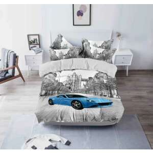 Kék sportkocsi mintás 3 részes ágyneműhuzat 47016986 - Ágynemű - ifjúsági és felnőtt