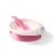 BabyOno plate - sticky bottom with spoon pink 1077/02 47017061