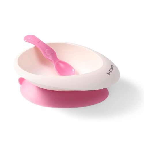 BabyOno Suction Bowl with Spoon, Pink, 1077/02