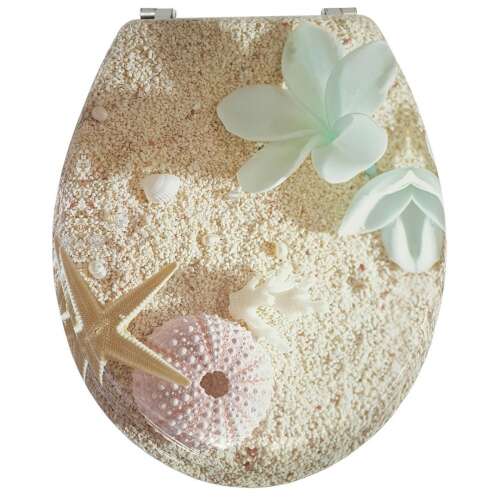 Bath Duck WC ülőke tengerparti mintával, kagylókkal, tengercsillaggal és homokkal