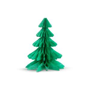 Green paper Christmas tree decoration, honeycomb paper lantern, 3D, table decor - Christmas