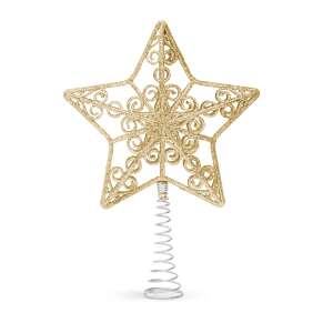 Gold star Christmas tree topper, 20 x 15 cm - Christmas