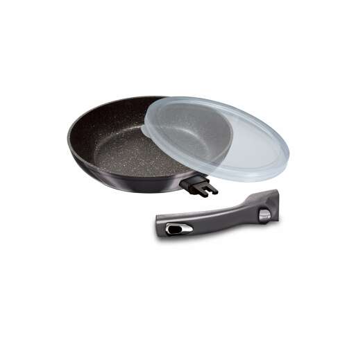 Berlinger Haus Metallic Line Carbon Pro Edition 24cm frying pan with removable handle and glass lid