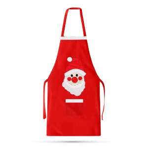 Red Christmas apron with Santa Claus design, 55 x 70 cm - Apron