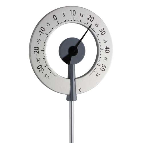 Lollipopp 12.2055.10 Außenthermometer, silber, mit schwarzem Zeiger, zeigt Celsiusgrade an