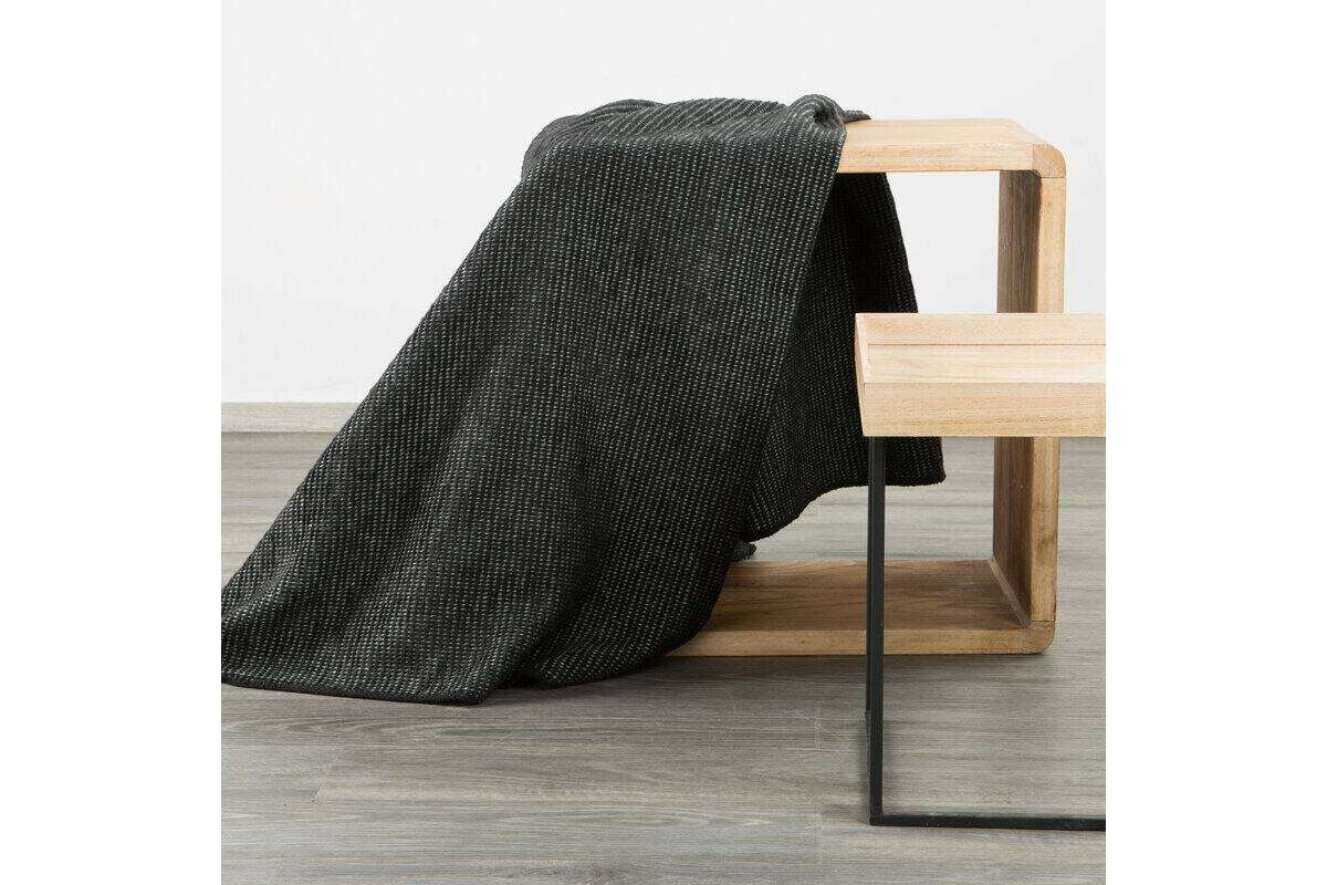 Amber gofri szerkezetű puha takaró Fekete 70x160 cm