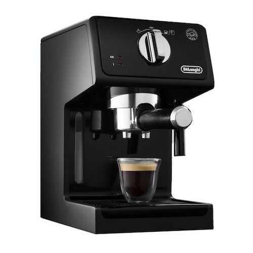 DeLonghi ECP31.21.BK Manual espresso coffee maker, 1100W, 15 BAR, 1.1L, Automatic shut-off, Frother, Cappucino, Black
