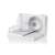 Domo MS171 electric food slicer, white, angled view