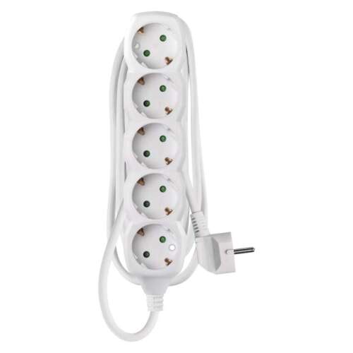 Emos Extension cord 1.5 m / 5 sockets / white / pvc / 1.5 mm2 P0521R