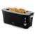 Domo 4-slice toaster with bread inside, black with stainless steel top