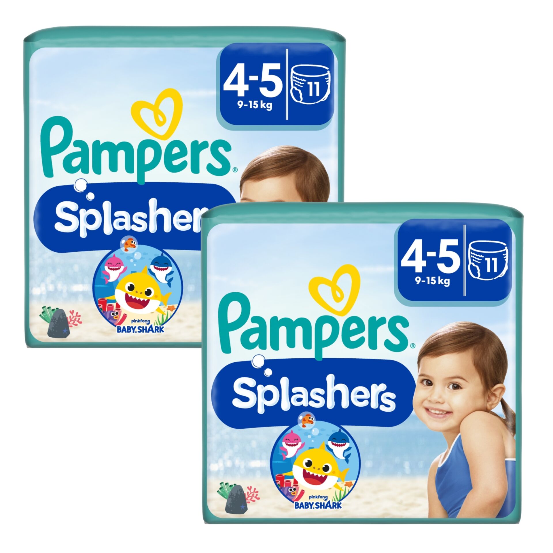 Pampers Splashers Baby Shark Úszópelenka 9-15kg Maxi 4-5 (2x11db)