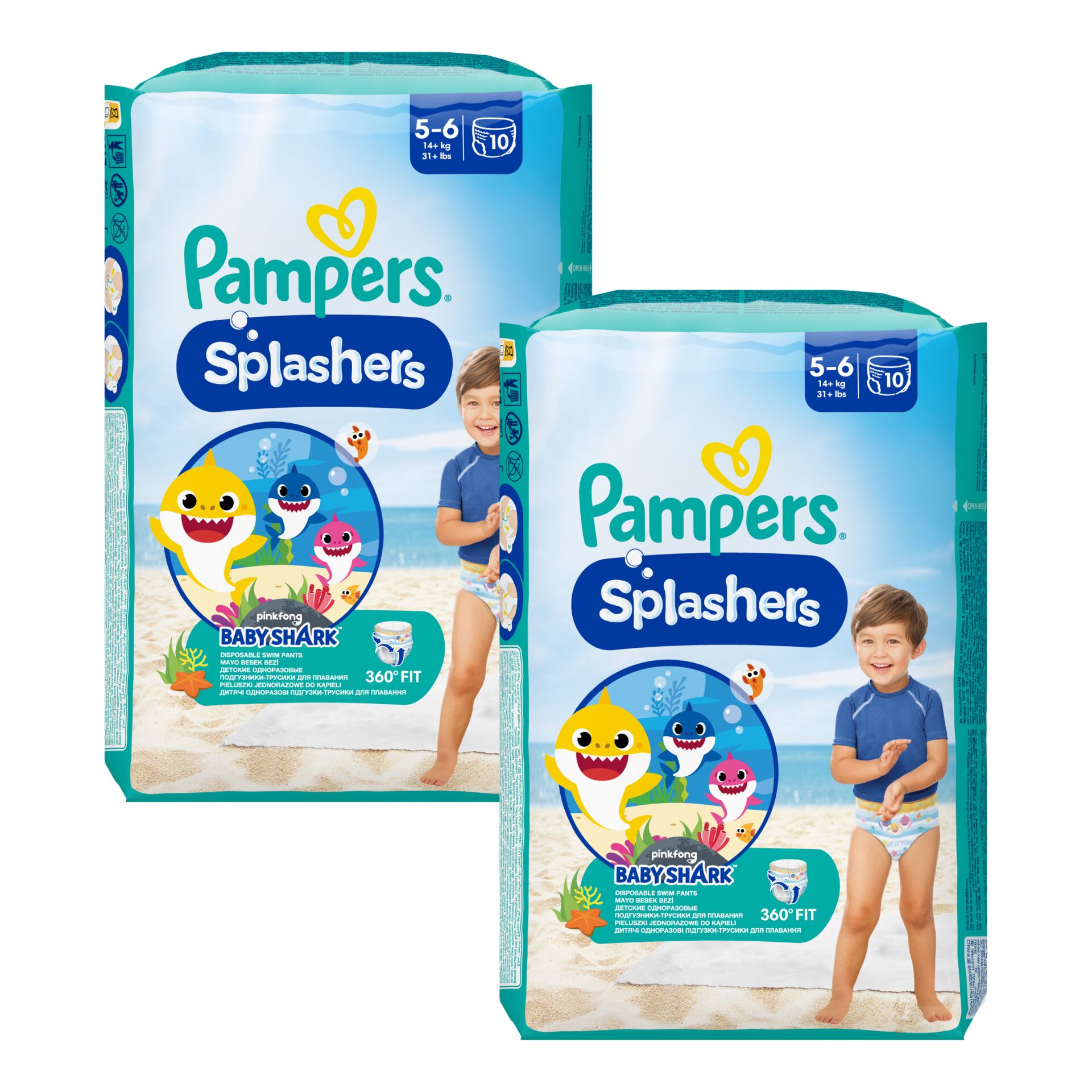 E-shop Plienky Pampers Splashers Baby Shark™ Swim 14kg+ Junior 5-6 (2x10ks)