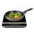 G3 Ferrari induction cooktop with frying pan, cooking vegetables, black glass surface, digital display, control buttons