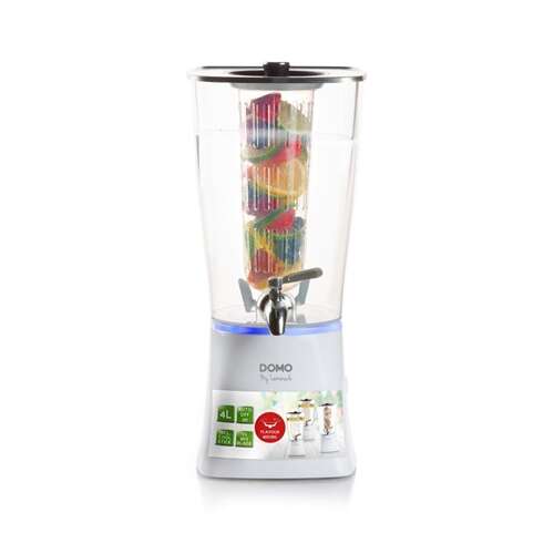 Domo My Lemonade beverage dispenser with fruit infuser, 4L capacity, white