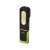Emos rechargeable LED work light, green and black, front view