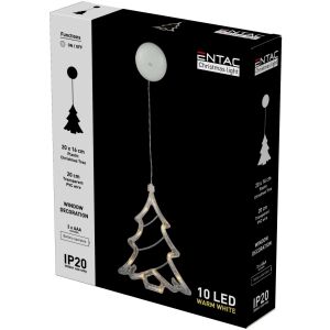 Entac Christmas tree window decoration with 10 warm white LEDs in packaging - Christmas Decoration