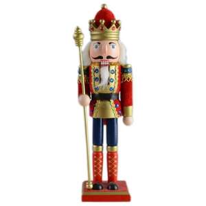 Artezan 30cm red and gold king nutcracker with crown and scepter - Nonbrand Christmas Decoration