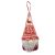 Hanging Artezan Christmas Gnome Decoration, red and white pattern