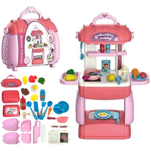  LittleONE by Pepita mini bucătărie de jucărie în valiză de plastic cu accesorii #pink 47239303