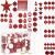 Springos 105-teiliges rotes und weißes Weihnachtsbaumschmuck-Set